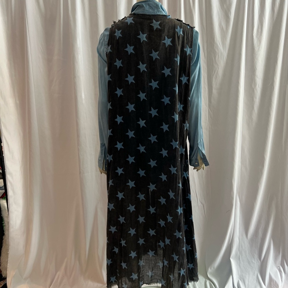 Two pieces! A Rare Bird maxi duster. Distressed, lightweight, NWOT. Free shirt! - Picture 5 of 9